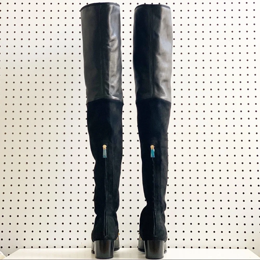 Balmain | Billie Leather & Suede Thigh High